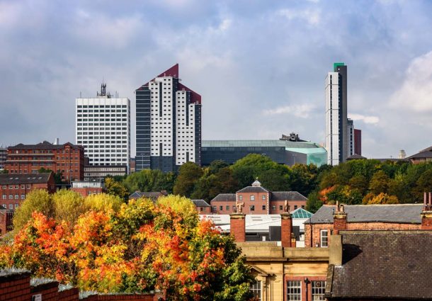 An image of the Leeds skyline during the day