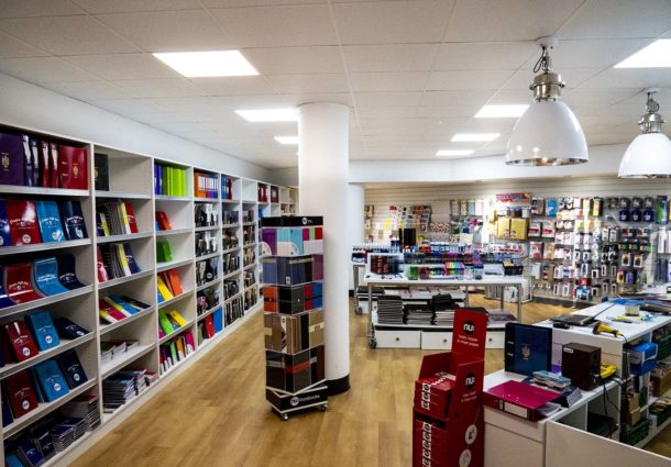 An image of the interior of the LUU stationery shop 'Union Shop'