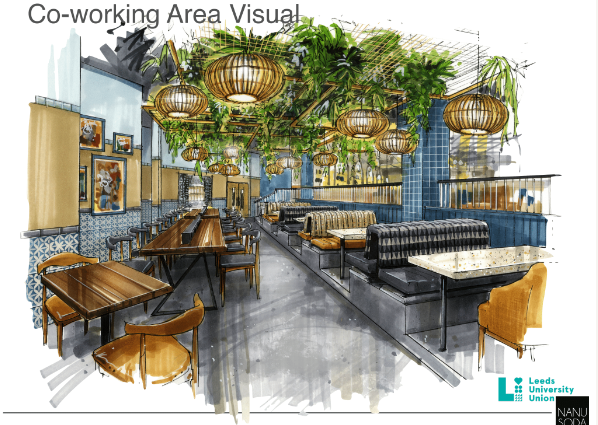 an illustration of the plans for terrace's new coworking space