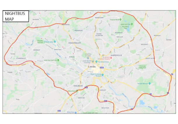 Night Bus map